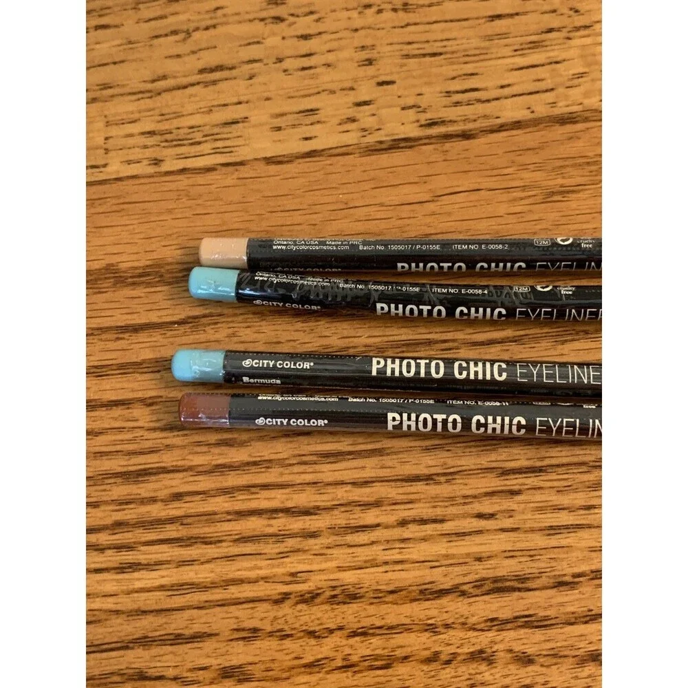(4) City Color Photo Chic Eyeliner Pencil Eye Liner Bermuda Bonfire Naked NEW SE